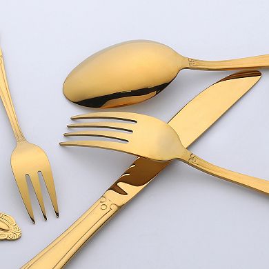 20 Piece Silverware Set, Stainless Steel Flatware Set, Serving Utensils Set for Kitchen Tableware