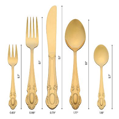 20 Piece Silverware Set, Stainless Steel Flatware Set, Serving Utensils Set for Kitchen Tableware