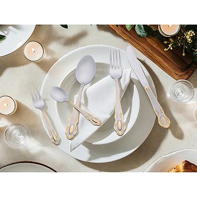 20 Piece Silverware Set, Stainless Steel Flatware Set, Serving Utensils Set for Kitchen Tableware