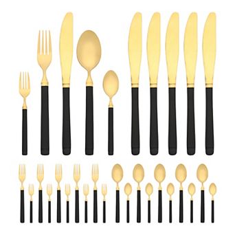 30 pc Mirror Polished Silverware Set, Stainless Steel Flatware Cutlery Set for Eating Tableware