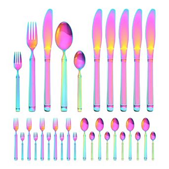 30 pc Mirror Polished Silverware Set, Stainless Steel Flatware Cutlery Set for Eating Tableware
