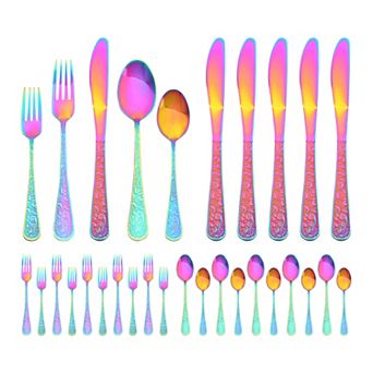 30 pc Silverware Set, Stainless Steel Flatware Set, Mirror Polished Cutlery Set for 6