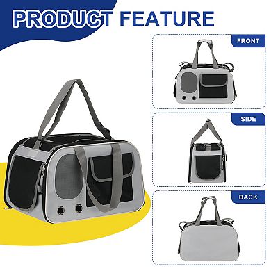 1Pc Pet Backpack Carrier Portable Expandable and Ventilated Travel Bag, 17.72x10.24x11 Inch