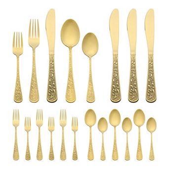 20 pc Silverware Set, Stainless Steel Flatware Set, Mirror Polished Utensils Set for Kitchen