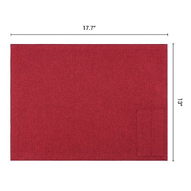 Set of 4 Cotton Linen Placemats Rustic Rectangular Mats for Table Decor Washable Mat 17.7x13 inch