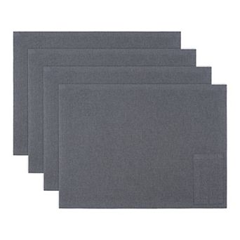 Set of 4 Cotton Linen Placemats Rustic Rectangular Mats for Table Decor Washable Mat 17.7x13 inch