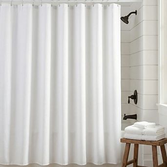 Geometric Shower Curtain Sets with 12 Hooks, Modern Textured Waterproof Shower Curtain for Bathroom