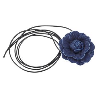 43.31 Inch Versatile Denim Flower Tie-Down Choker 1 pc