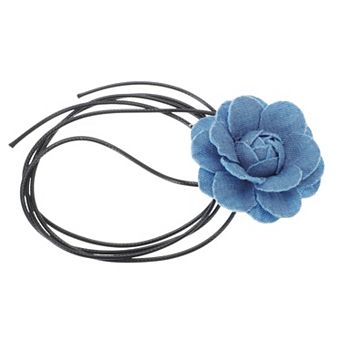 43.31 Inch Versatile Denim Flower Tie-Down Choker 1 pc