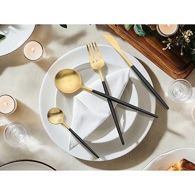 4 Piece Silverware Set, Stainless Steel Dog Floral Flatware Set for 1, Set Includes Knife Fork Spoon