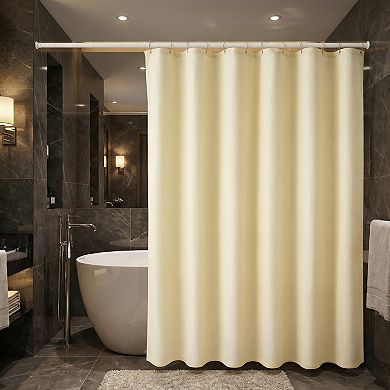 Geometry Textured Shower Curtain Sets, 12 Hooks Included, Waterproof Fabric for Bathroom Decor
