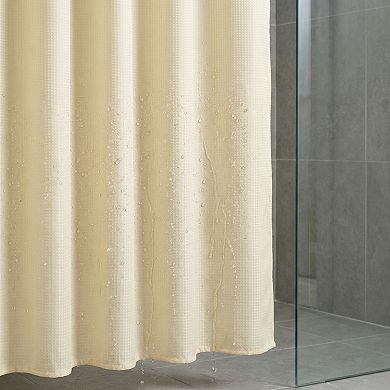 Geometry Textured Shower Curtain Sets, 12 Hooks Included, Waterproof Fabric for Bathroom Decor
