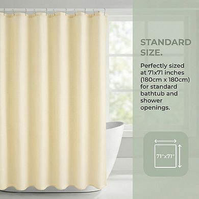 Geometry Textured Shower Curtain Sets, 12 Hooks Included, Waterproof Fabric for Bathroom Decor