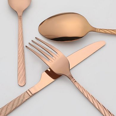 4 Piece Silverware Set, Stainless Steel Flatware with Knife, Spoons and Fork Set,Mirror Polished Set