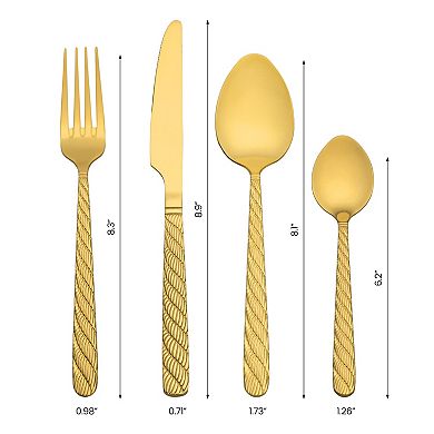 4 Piece Silverware Set, Stainless Steel Flatware with Knife, Spoons and Fork Set,Mirror Polished Set
