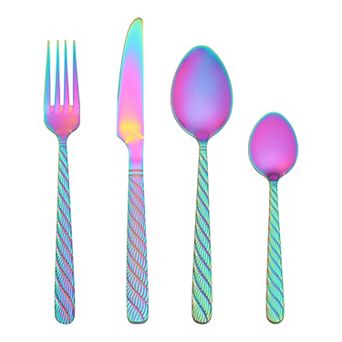 4 pc Silverware Set, Stainless Steel Flatware with Knife, Spoons and Fork Set,Mirror Polished Set