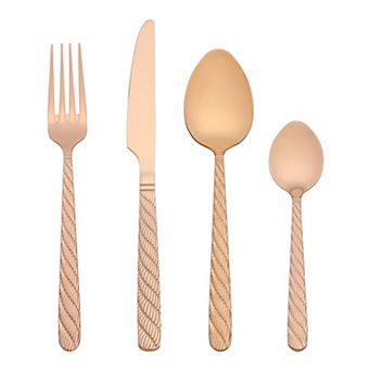4 pc Silverware Set, Stainless Steel Flatware with Knife, Spoons and Fork Set,Mirror Polished Set