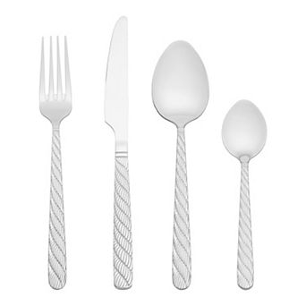 4 pc Silverware Set, Stainless Steel Flatware with Knife, Spoons and Fork Set,Mirror Polished Set