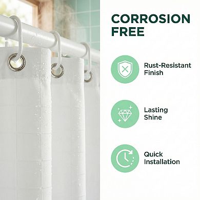 Plaid Textured Shower Curtain Sets, Modern Weighted Bath Curtain with 12 Hooks for Bathroom Decor