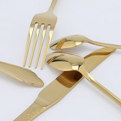 20 Piece Silverware Set Stainless Steel Floral Flatware Set for 4 Modern Cutlery Set