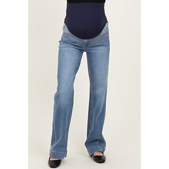 Maternity Wide Hem Straight Leg Maternity Jeans