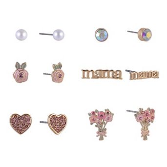 Hallmark Mother's Day 6 Pair Stud Earring Set