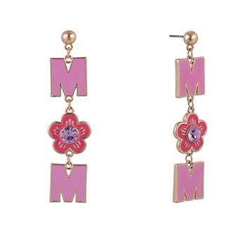 Hallmark Mother's Day Pink Enamel Mom Earrings