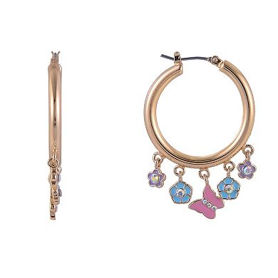 Hallmark Mother's Day Gold Tone Hoop Earrings with Enamel Drops