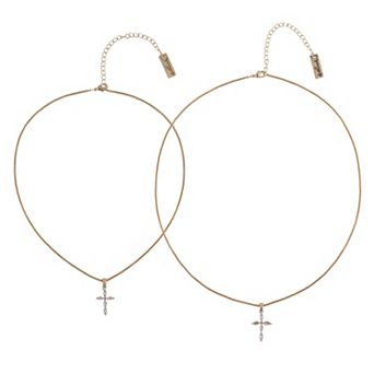 Hallmark Mother's Day Tear and Share Gold Tone Cross Pendant Necklaces