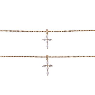 Hallmark Mother's Day Tear and Share Gold Tone Cross Pendant Necklaces