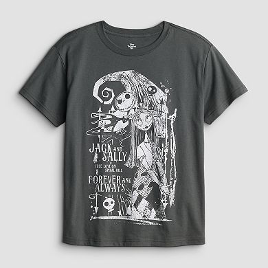 Juniors' Disney's The Nightmare Before Christmas Jack & Sally Forever Skimmer Graphic Tee