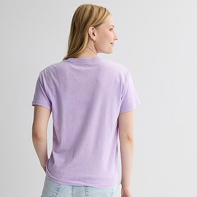 Juniors' Spooky Glow-In-The-Dark Drip Text Skimmer Graphic Tee