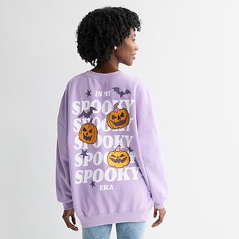 Juniors' In My Spooky Era Pumpkin Oversized Graphic Pullover