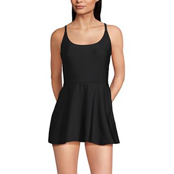 Women's Lands' End Tugless QuickDry Strappy Back Mini Swim Dress