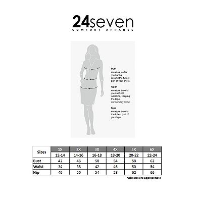 Plus Size 24Seven Comfort Apparel Essential Solid V-Neck Sleeveless Faux Wrap Midi Dress