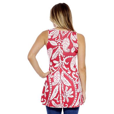Women's 24Seven Comfort Apparel Paisley Scoop Neck Tunic Tank Top