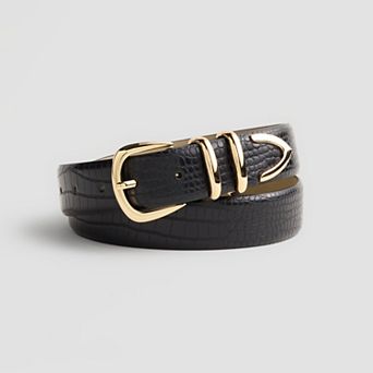 Women's Nine West Hardware Croco Belt
