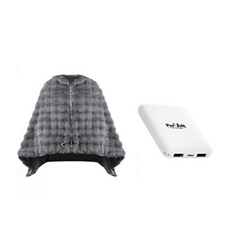 Pursonic Electric Plush Heated Poncho Shawl & Ultra-Compact Power Bank