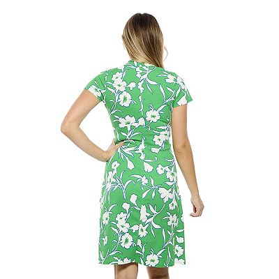 knee length floral wrap dress Donna Karan Women's Floral Jacquard Wrap-Effect Midi Dress in Limoncello Multi Yellow, Size 2