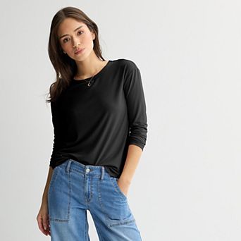 Juniors' SO® Long Sleeve Crew Tee