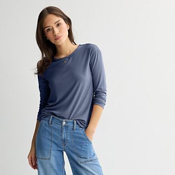 Juniors' SO® Long Sleeve Crew Tee