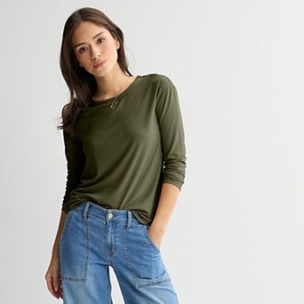 Juniors' SO® Long Sleeve Crew Tee