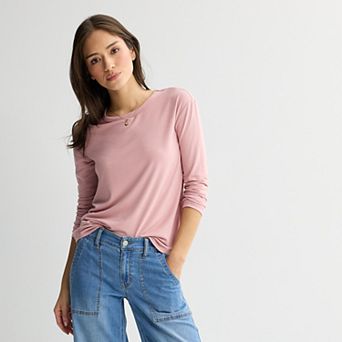 Juniors' SO® Long Sleeve Crew Tee