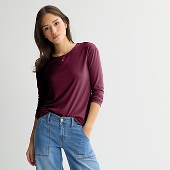 Juniors' SO® Long Sleeve Crew Tee