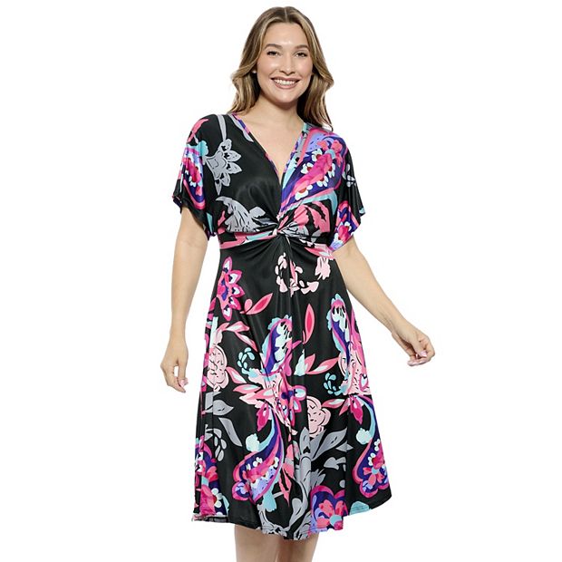 waist a line dress Ever-Pretty Plus Size V-Neck Chiffon Empire Waist Formal Evening Gown with Long Sleeves