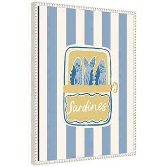 Coastal Sardines by Aislinn Simmonds Duchess Plum Framed Canvas Wall Art Print