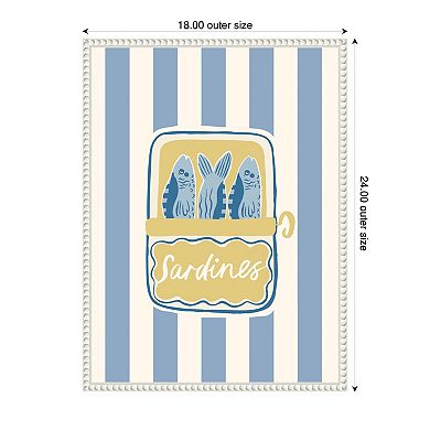 Coastal Sardines by Aislinn Simmonds Duchess Plum Framed Canvas Wall Art Print