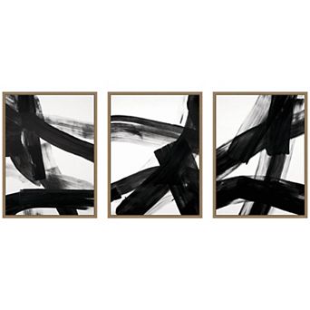 Black Mark No. 1, No. 2, & No. 3 3 pc Framed Canvas Wall Art Set by Amy Lighthall