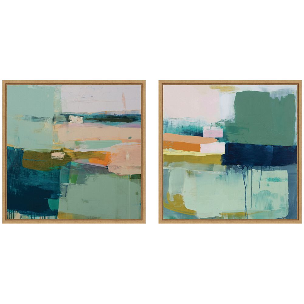 Color Block No. 1 & No. 2 2 Piece Framed Canvas Wall Art Set by Amy ...