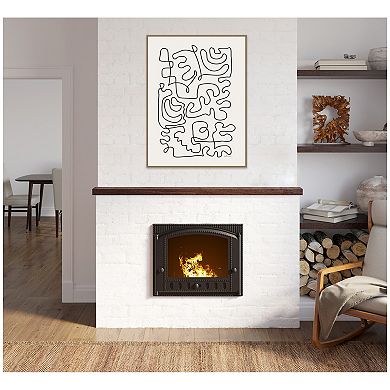 Connected Lines by Gabrielly Guedes Framed Canvas Wall Art Print